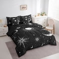 thumbnail image 3 of Feelyou Bohemian Moon Sun Bedding Comforter Set 7pcs for Kids, Black White Galaxy Sky Queen Bedding Sets, Dreamy Horoscope Reversible Queen Sheet Sets, Ultra Soft Bedroom Decor, 3 of 8