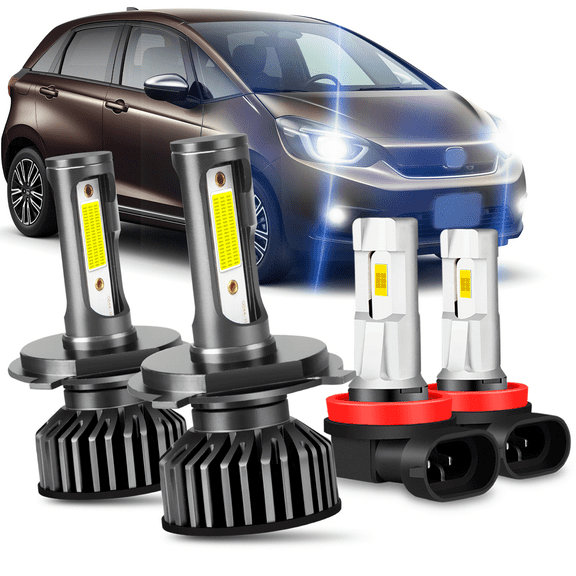 For Honda Fit Hatchback 4-Door 1.5L 2006-2020 LED Headlight Fog Light Bulbs Kit