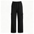 thumbnail image 6 of LIaqionyy Big Boys Cargo Sweatpants Wide Leg Baggy Pants Athletic Open Bottom Jogger Pant with Pockets, 6 of 7
