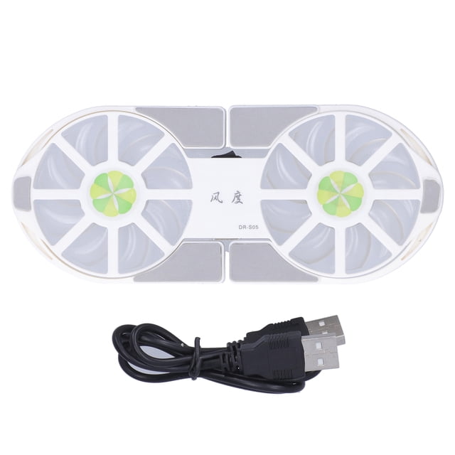 Almohadilla de enfriamiento para computadora portátil de 4 colores, enfriador plegable para computadora portátil, disipador de calor de radiador de gran volumen de aire con doble ventilador (blanco)