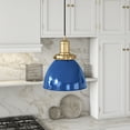 thumbnail image 2 of Evelyn&Zoe Madison 8" Wide Pendant with Metal Shade in Blue/Brass/Blue, 2 of 7