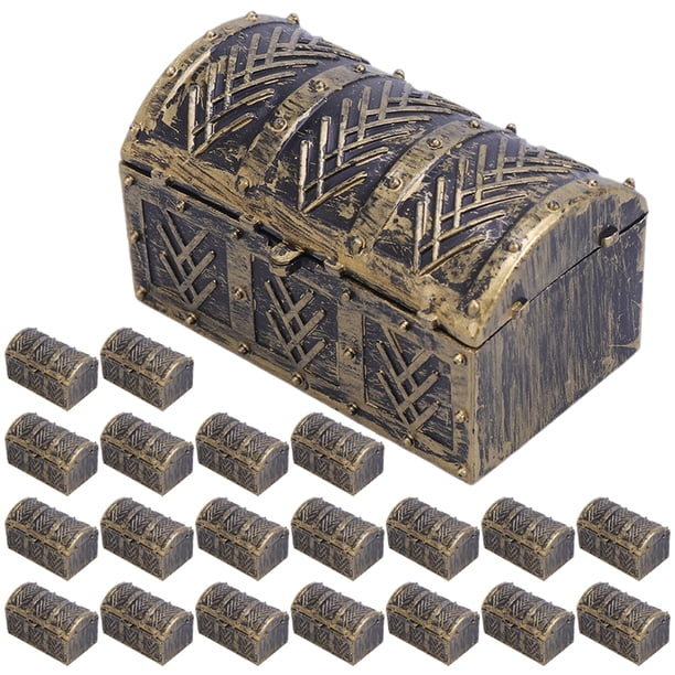 KAKOWELY Caja de joyería retro vintage de 32 piezas, cofre del tesoro, caja de almacenamiento, organizador de joyas