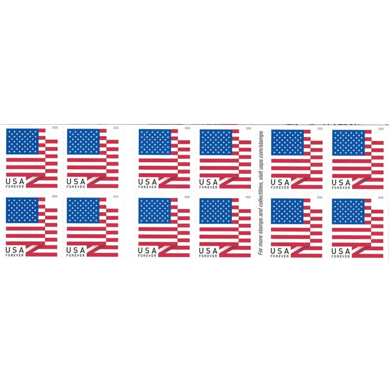Hosport American Flag 2018 Stickers Red White Blue Forever USA Postage Stamps for DIY Scrapbooking, Size: 25