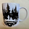 thumbnail image 6 of Coffee Quips Mugs, 12 oz, Silhouette Early Morning Fishing on the Lake Ceramic Coffee Mug, 6 of 7