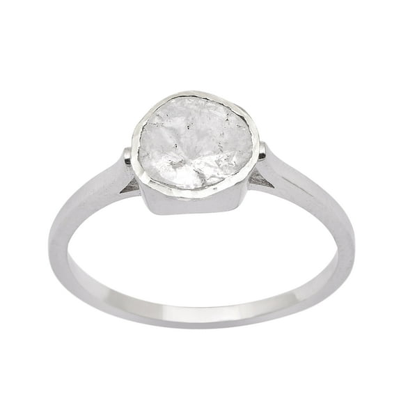 Mooneye 0.50 CTW Natural Diamond Polki Solitaire Ring 925 Sterling Silver Women Wedding Jewelry