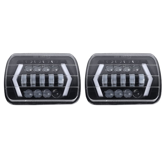 BIMZUC 2Pcs 7-Inch (17.78 cm) LED Headlight Assembly IP67 Waterproof 6000LM 6000K Front Lamp for Off-Road Vehicles 9-36V