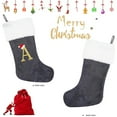thumbnail image 4 of Tnobhg Christmas Stocking Knitting Snowflake Letter Large Capacity with Hanging Rope Create Atmosphere Candy-filled Stocking, 4 of 7