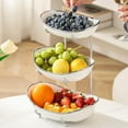thumbnail image 4 of Frutero de acero inoxidable de 3 niveles | Organizador de gran capacidad para refrigerios y frutas y verduras con función de drenaje | Almacenamiento de cocina resistente a la oxidación para sala y, 4 of 6