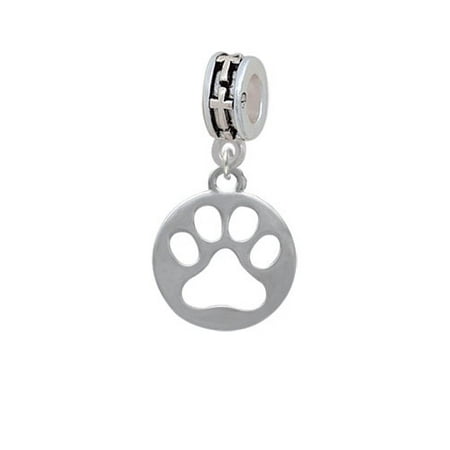 Cut Out Cross - Circle with Cut Out Paw - Cross Charm Bead