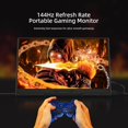 144hz Portable Gaming Monitor, 15.6'' Portable Monitor for Laptop, FHD 1080P, 100 sRGB, HDR