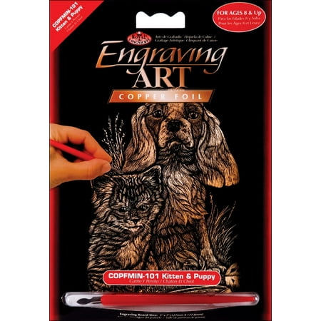 Royal & Langnickel Copper Foil 5"x7" Mini Engraving Kitten & Puppy Art Kit