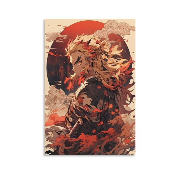 Kyojuro Rengoku Poster Home Decor Poster Wall Art Hanging Picture Print Bedroom Decorative Painting Posters Room Aesthetic 24x36inch(60x90cm)