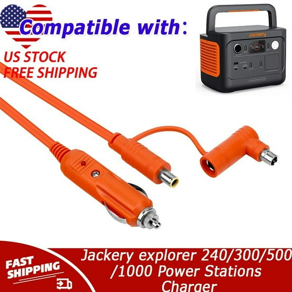 12V/24V Car Charger Compatible with Jackery explorer 240/300/500/1000 Power Stations