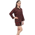 thumbnail image 2 of Bimba Women Red Shirt And Shorts 2 Pcs Set Check Print Full Sleeve Nightwear - 26, 2 of 5