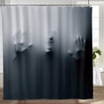 thumbnail image 3 of Halloween Shower Curtain with Hooks Scary Shadowy Figure Horror Ghost Bathroom Bathtubs Decor Durable Polyester Fabric 72"x72", 3 of 7
