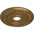 thumbnail image 3 of Ekena Millwork 16 1/4"OD x 3 5/8"ID x 1"P Wreath Ceiling Medallion (Fits Canopies up to 5 1/2"), Hand-Painted Pale Gold, 3 of 6