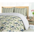 thumbnail image 5 of Ambesonne Botanical Duvet Cover Sets, Leaves Branches Retro, 2-Queen, Cream Olive Green Blue, 5 of 7