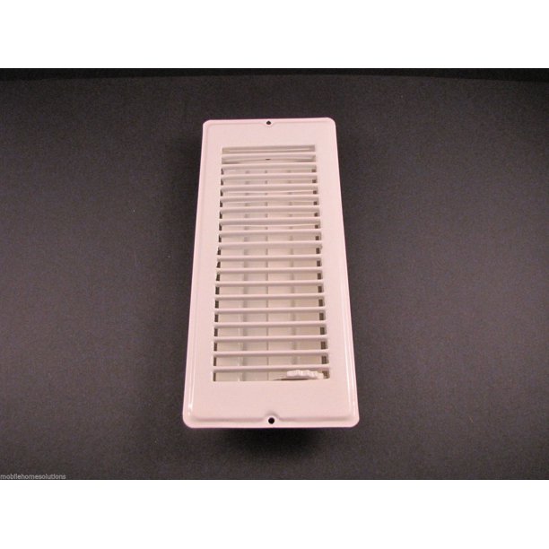 Mobile Home RV Parts Floor Register 4"x10" White Metal Floor Vent Air Diffuser. Fits 4"x10" Hole