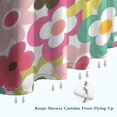 thumbnail image 6 of Pioneer Flower Floral Print Pattern Shower Curtain 84"x72" ,Bathroom Decorative Shower Curtains Set with 12 Hooks,Modern Waterproof Washable Shower Curtain, 6 of 6