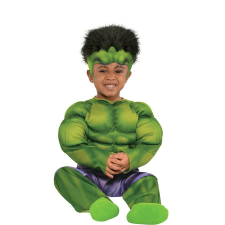 Suit Yourself Hulk Muscle Costume for Babies, Includes a Padded Jumpsuit and a Hat with Hair