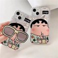 thumbnail image 4 of Dibujos animados gafas de sol creativas animación 15 pequeña nueva caja del teléfono paquete completo Ip Hone12kt gato soporte funda protectora, 4 of 4