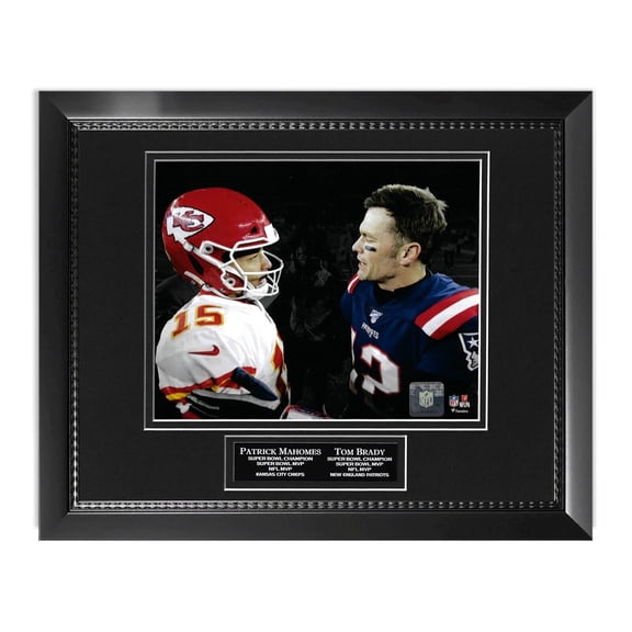 Tom Brady  Patrick Mahomes Unsigned Photograph Framed to 11x14