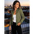 thumbnail image 3 of NAYTOAO Women's Quilted Bomber Jacket Full Zip Baseball Collar Casual Lightweight Coat Back To School Outfits, 3 of 7