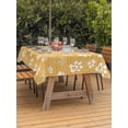 thumbnail image 2 of Outdoor Tablecloth with Umbrella Hole & Zipper, Yellow Orange Dog Paw Rectangle Tablecloth 60x84 Inch, Modern Geometric Abstract Aesthetics Patio Table Cover Waterproof Table Cloth for Picnic/Party, 2 of 7