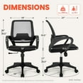 thumbnail image 4 of NEO CHAIR Ergonomic Office Chair, Lumbar Support Mid Back, Mesh Home Office Computer Desk Chair with Armrests, Black, 4 of 10