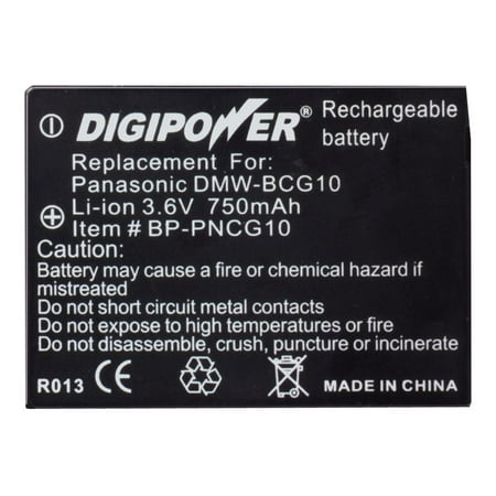 Digipower - Battery - Li-Ion - 750 mAh - for Panasonic Lumix DMC-3D1, TZ25, TZ30, TZ31, TZ35, TZ36, TZ6EF-S, TZ8, ZS19, ZS25, ZS5,