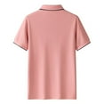 thumbnail image 3 of Mens Shirt Summer Short Sleeve Shirt Men Business Clothing Casual T Shirt Pink XXXL, 3 of 3