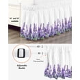 thumbnail image 3 of Spring Lavender Wrap Around Bed Skirts for Queen Bed 16" Drop,Bed Skirt with Adjustable Elastic Belt Dust Ruffle Bed Valance for Bedroom Hotel Purple Botanical Garden Florals Flower Bed Frame Cover, 3 of 7