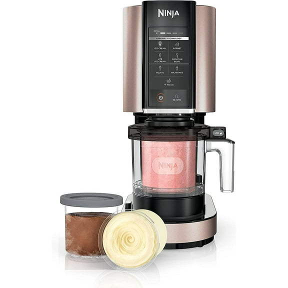 Restored Ninja NC301 CREAMi Gelato Maker, Refurbished, 7-Speed, Ice Cream Sorbet Bowl Maker, Rose Gold (Refurbished)