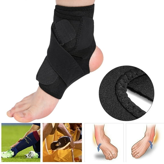 LHCER Adjustable Breathable Ankle Support Brace Foot Sprain Injury Pain Wrap Strap Protector Black,Ankle Support Brace, Ankle Wrap