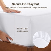 California Design Den Cal King Fitted Sheet Only, Soft 400 Thread Count 100% Cotton Sateen, Deep Pocket, All-Around Elastic, Side Indicators - Bright White