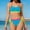 A514 Blue, variant on Two Piece Bikini Sets for Women Contrast Binding Sporty Scoop Neck Top with Tie Side Triangle Bottom Color Block Active Swimming Suits