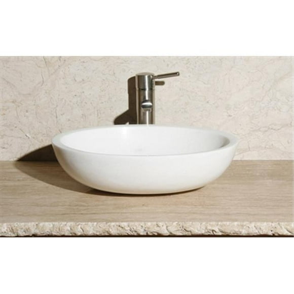 Allstone V-Vo18-Swp Vessel, Snow White Polished
