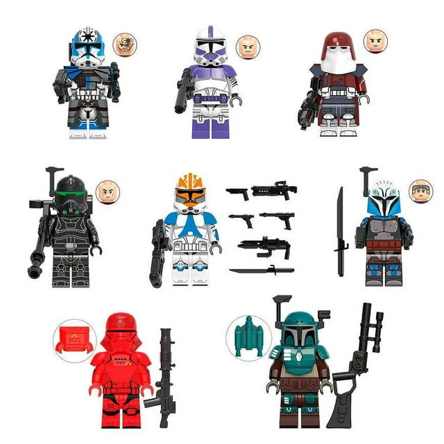 Paquete de 8 minifiguras de Star Wars: Soldados Clon de Space Wars, figuras de acción, bloques de construcción, juguetes para niños, colecciones, juguetes para niños, regalos de cumpleaños.