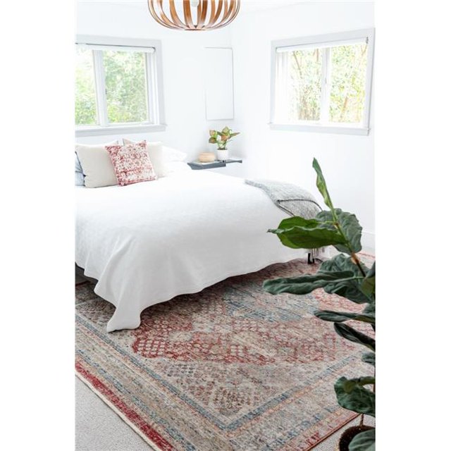 Unique Loom 3147878 4 x 6 Pieds Henry Rectangulaire Noble Tapis&44; Rouge