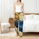 thumbnail image 4 of Balery Moonlit Golden Tree Peacock Pantalones de pijama para mujer, pijamas ultraligeros, pantalones de estar por casa-Medium, 4 of 6