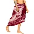 thumbnail image 3 of HAPPY BAY Men's Pareo Regular Surfing Dashiki Sarong Long Swim Beach Wrap One Size Red-N996 Summer Vacation Party, 3 of 4