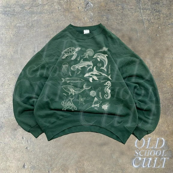 Sea Animals Vintage Sweatshirt, Retro Ocean Sweater, Cute Sea Creatures Sweater, Ocean Gifts, Cozy Warm Unisex Sweatshirt, Ocean Lovers