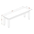 thumbnail image 3 of Pemberly Row Traditional 17" Wood Dining Bench in Classy Mahogany, 3 of 3