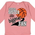 thumbnail image 4 of Inktastic Little Sister and Biggest Fan Basketball Player Girls Long Sleeve Baby Bodysuit, 4 of 5