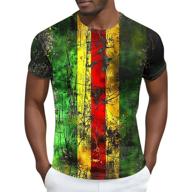 Tops para hombre, blusas y camisas de manga corta con cuello redondo para hombre Camisa de manga corta estampada para hombre Top/camisa de manga corta con cuello redondo Tops para hombre