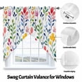 thumbnail image 3 of Colorful Leaf Floral Swag Curtain Valance for Windows, Watercolor Leaves Window Treatments Short Swag Topper for Kitchen Windows Bathroom Bedroom, 36"x63", 3 of 8