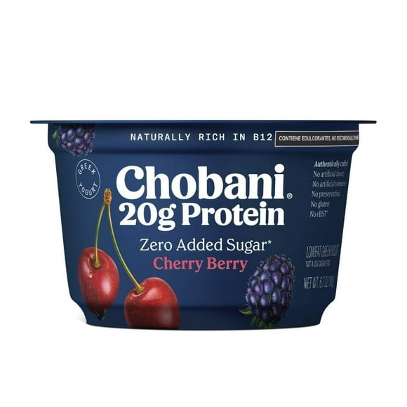 Yogurt Griego Chobani cherry berry sin azúcar añadida 190 g