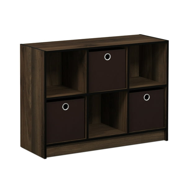 Furinno Basic 6 Cube Storage Organizer Bookcase Storage with Bins ...