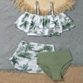 thumbnail image 4 of Girls 3 Piece Swimsuits with Skirts Ribbed Spaghetti Strap Bikini Sets Swim Bathing Suit for Teen Girls, 4 of 7