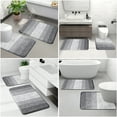 thumbnail image 7 of 2 Pieces Soft Bathroom Rugs, Soft Absorbent Microfiber Bath Mat, Non-Slip Washable Bathroom Mat & U-Shaped Toilet Rug (24"x16"+24"x20", Grey), 7 of 7